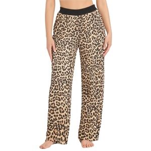 SECRET TREASURES Womens Joggers Size M Leopard Open Leg Elastic Tie‎ Waist